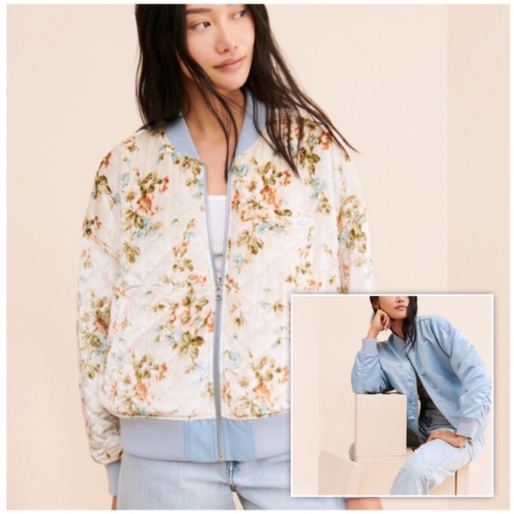 🎉FLASH SALE🎉 Urban outfitter Reversible Velvet Floral Bomber Jacket - Picture 2 of 11
